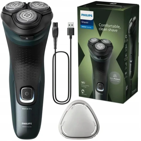 Бритва роторная Philips X3052/00 реж.эл.:3 питан.:аккум. зеленый