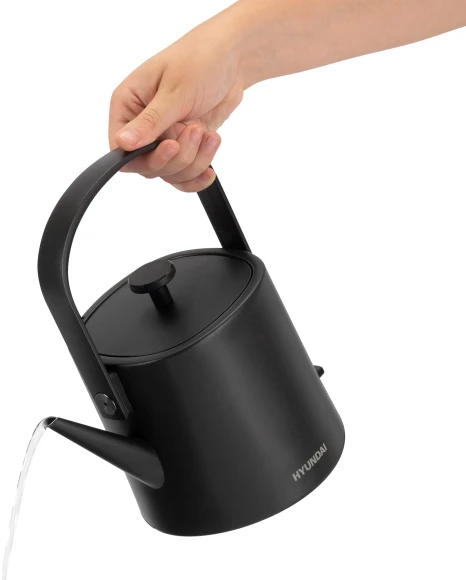 Чайник электрический Hyundai HYK-S2042 0.6л. 1000Вт черный корпус: металл