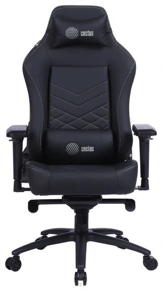 Кресло игровое Cactus CS-CHR-0112BL черный экокожа с подголов. крестов. сталь