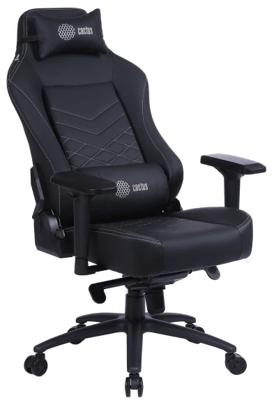 Кресло игровое Cactus CS-CHR-0112BL черный экокожа с подголов. крестов. сталь