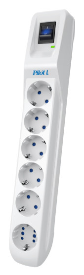 Сетевой фильтр Pilot L (GP) 173 5м (6 розеток) белый (коробка) Сетевой фильтр Pilot L (GP) 173 5м (6 розеток) белый (коробка)
