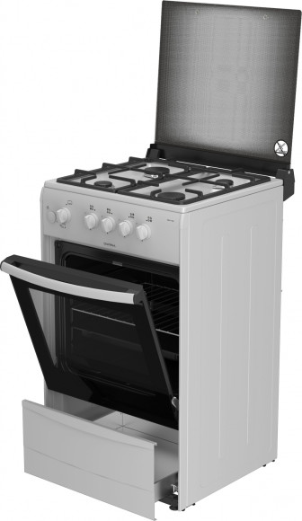 Плита Газовая Darina 1B1 GM 441 008 W белый/черный (стеклянная крышка) реш.чугун Плита Газовая Darina 1B1 GM 441 008 W белый/черный (стеклянная крышка) реш.чугун