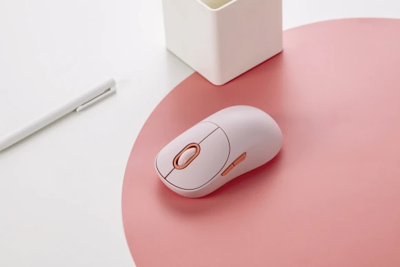 Мышь Xiaomi Wireless Mouse 3 розовый оптическая 1200dpi silent беспров. BT/Radio USB для ноутбука 4but (BHR8911GL)