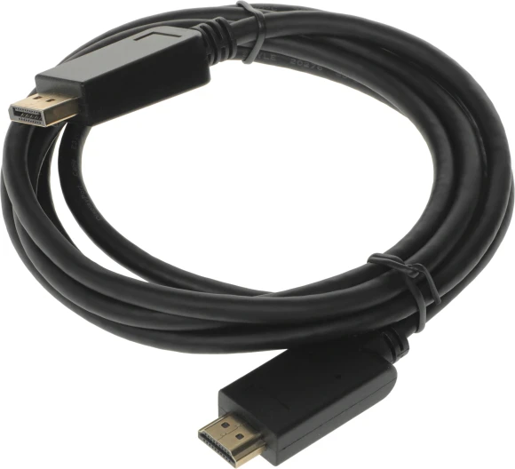 Кабель аудио-видео Buro v. 1.2 DisplayPort (m)/HDMI (m) 2м. позолоч.конт. черный (BHP DPP_HDMI-2)