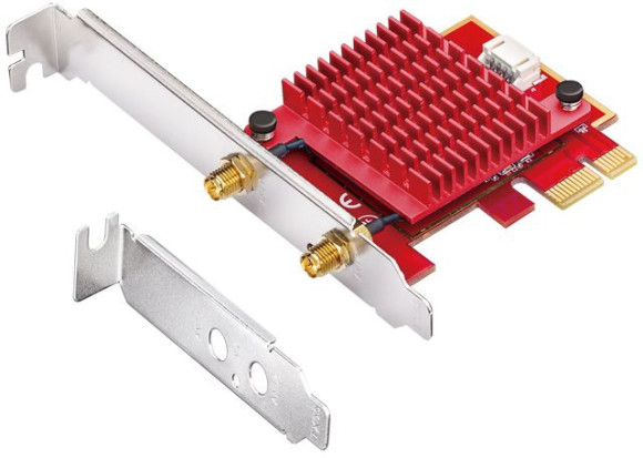 Сетевой адаптер Wi-Fi + Bluetooth Cudy WE3000S АХ5400 PCI Express (ант.внеш.съем) 2ант. Сетевой адаптер Wi-Fi + Bluetooth Cudy WE3000S АХ5400 PCI Express (ант.внеш.съем) 2ант.