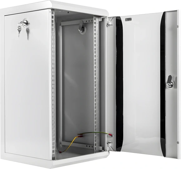 Шкаф коммутационный ЦМО (ШРН-8.255-10) настенный 8U 320x305мм пер.дв.стекл серый 255мм 8.1кг 180град. 420мм