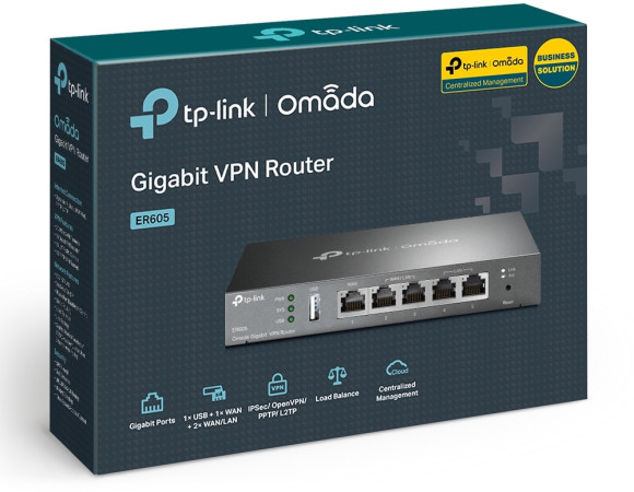 Межсетевой экран TP-Link SafeStream ER605 10/100/1000BASE-TX черный Межсетевой экран TP-Link SafeStream ER605 10/100/1000BASE-TX черный