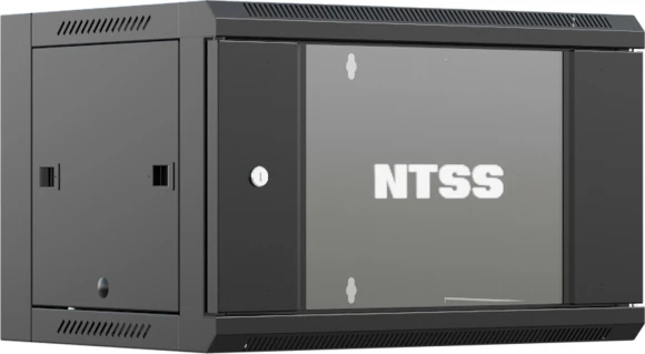 Шкаф коммутационный NTSS NTSS-W6U6045GS-BL настенный 6U 570x450мм пер.дв.стекл 60кг черный 350мм 18кг 220град. 370мм IP20 сталь Шкаф коммутационный NTSS NTSS-W6U6045GS-BL настенный 6U 570x450мм пер.дв.стекл 60кг черный 350мм 18кг 220град. 370мм IP20 сталь