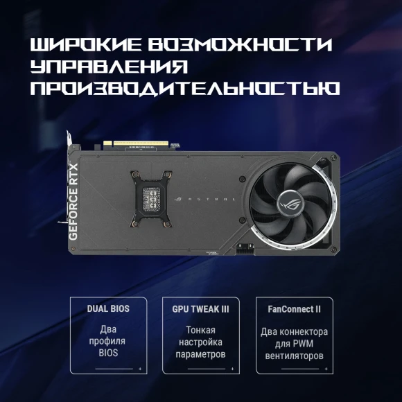 Видеокарта Asus PCI-E 5.0 ROG-ASTRAL-RTX5080-O16G-GAMING NVIDIA GeForce RTX 5080 16Gb 256bit GDDR7 2760/30000 HDMIx2 DPx3 HDCP Ret