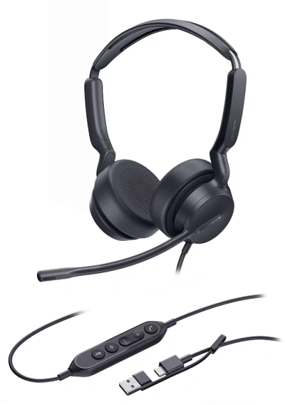 Гарнитура проводная Yealink UH42 SE Dual UC USB-C/A черный Гарнитура проводная Yealink UH42 SE Dual UC USB-C/A черный