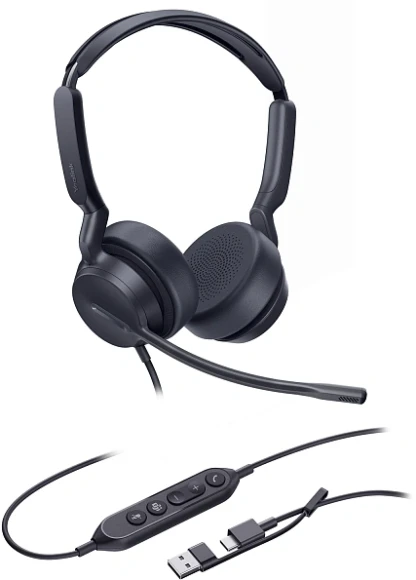 Гарнитура проводная Yealink UH42 SE Dual UC USB-C/A черный Гарнитура проводная Yealink UH42 SE Dual UC USB-C/A черный