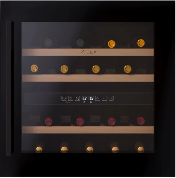 Винный шкаф Lex LWD6036BL dual zone 1-нокамерн. черный стекло (CHAT500007) Винный шкаф Lex LWD6036BL dual zone 1-нокамерн. черный стекло (CHAT500007)