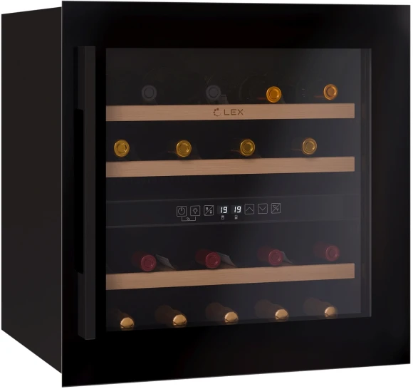 Винный шкаф Lex LWD6036BL dual zone 1-нокамерн. черный стекло (CHAT500007) Винный шкаф Lex LWD6036BL dual zone 1-нокамерн. черный стекло (CHAT500007)