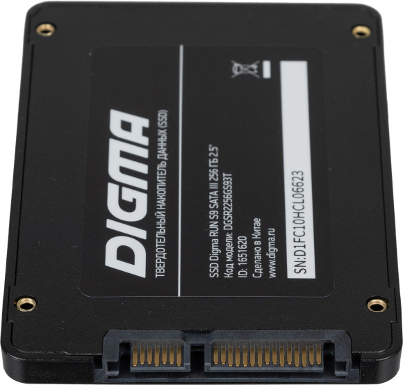 Накопитель SSD Digma SATA III 256Gb DGSR2256GS93T Run S9 2.5"