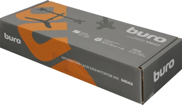 Кронштейн для мониторов ЖК Buro M042 черный 17"-27" макс.8кг настольный поворот и наклон
