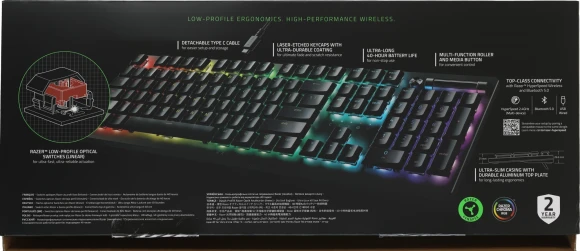 Клавиатура Razer DeathStalker V2 Pro механическая черный USB беспроводная BT/Radio Multimedia for gamer LED (RZ03-04360800-R3R1) Клавиатура Razer DeathStalker V2 Pro механическая черный USB беспроводная BT/Radio Multimedia for gamer LED (RZ03-04360800-R3R1)