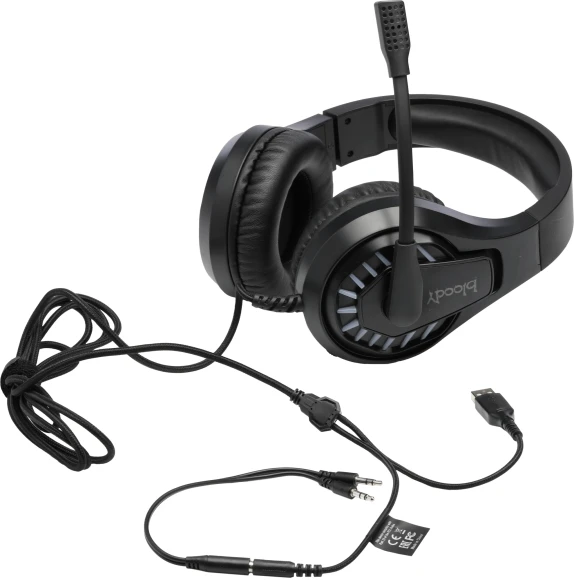 Наушники с микрофоном A4Tech Bloody G230p черный 2м накладные оголовье (G230P)