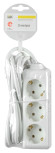 Сетевой удлинитель IEK У03 3м (3 розетки) белый (пакет ПЭ)