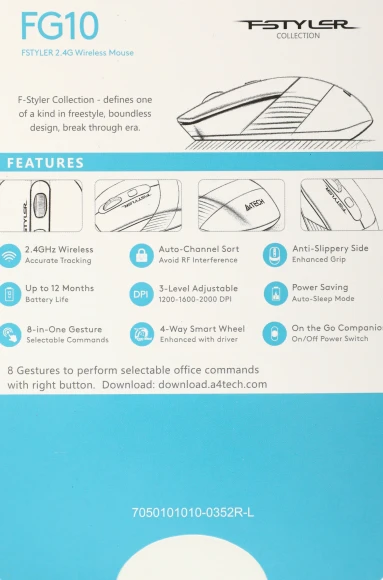 Мышь A4Tech Fstyler FG10 черный/синий оптическая 2000dpi беспров. USB 4but (FG10 BLUE) Мышь A4Tech Fstyler FG10 черный/синий оптическая 2000dpi беспров. USB 4but (FG10 BLUE)