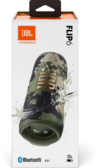 Колонка порт. JBL Flip 6 камуфляж 30W 1.0 BT 10м 4800mAh (JBLFLIP6SQUAD) Колонка порт. JBL Flip 6 камуфляж 30W 1.0 BT 10м 4800mAh (JBLFLIP6SQUAD)