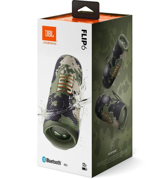 Колонка порт. JBL Flip 6 камуфляж 30W 1.0 BT 10м 4800mAh (JBLFLIP6SQUAD) Колонка порт. JBL Flip 6 камуфляж 30W 1.0 BT 10м 4800mAh (JBLFLIP6SQUAD)