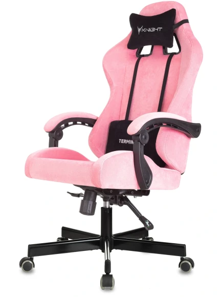 Кресло игровое Knight Terminator розовый Velvet 36 крестов. металл Кресло игровое Knight Terminator розовый Velvet 36 крестов. металл