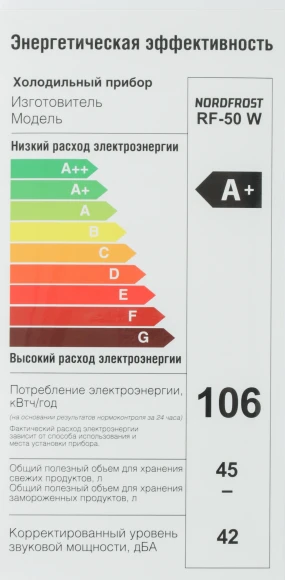 Холодильник Nordfrost Cottage RF-50 W 1-нокамерн. белый Холодильник Nordfrost Cottage RF-50 W 1-нокамерн. белый
