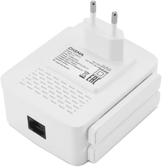 Повторитель беспроводного сигнала Digma D-WR310 (D-WR310V2) N300 Wi-Fi белый Повторитель беспроводного сигнала Digma D-WR310 (D-WR310V2) N300 Wi-Fi белый