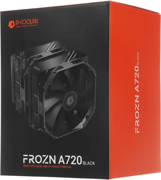 Устройство охлаждения(кулер) ID-Cooling Frozn A720 Soc-AM5/AM4/1200/1700/1851 черный 4-pin 33.5dB Al+Cu 300W 1300gr Ret (FROZN A720 BLACK)
