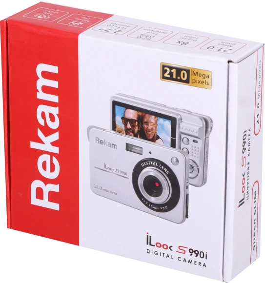 Фотоаппарат Rekam iLook S990i серебристый 21Mpix 2.7" 720p SDHC/MMC CMOS IS el/Li-Ion