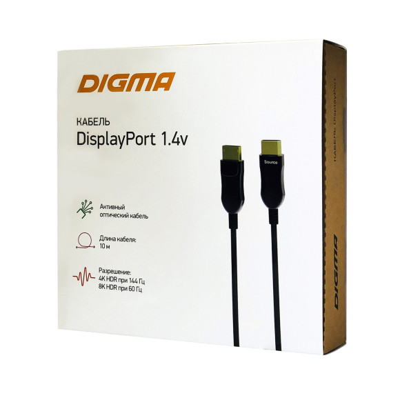 Кабель аудио-видео Digma 1.4v AOC DisplayPort (m)/DisplayPort (m) 10м. позолоч.конт. черный (BHP DP 1.4-10) Кабель аудио-видео Digma 1.4v AOC DisplayPort (m)/DisplayPort (m) 10м. позолоч.конт. черный (BHP DP 1.4-10)