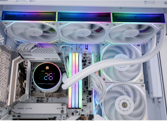 Система водяного охлаждения Thermalright Frozen Magic 360 Digital V2 ARGB Soc-AM5/AM4/1200/1700/1851 белый 4-pin 28.2dB Al LCD Ret (F-MAGIC-360-DIGITAL-WH-ARGB-V2)