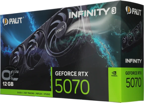 Видеокарта Palit PCI-E 5.0 PA-RTX5070 Infinity 3 OC NVIDIA GeForce RTX 5070 12Gb 192bit GDDR7 2325/28000 HDMIx1 DPx3 HDCP Ret