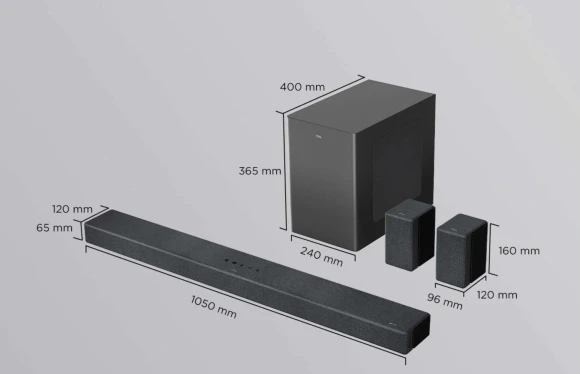 Саундбар TCL X937U 7.1.4 840Вт+180Вт черный