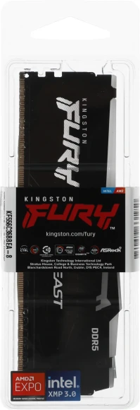 Память DDR5 8GB 5600MHz Kingston KF556C36BBEA-8 Fury Beast Black Expo RGB RTL Gaming PC5-44800 CL36 DIMM 288-pin 1.25В single rank с радиатором Ret