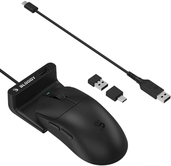 Мышь A4Tech Bloody R77 Ultra Dock черный оптическая 20000dpi беспров. USB 5but