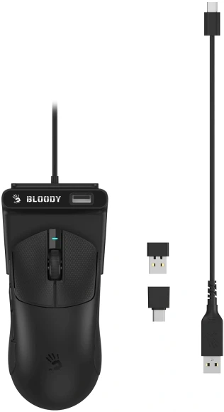 Мышь A4Tech Bloody R77 Ultra Dock черный оптическая 20000dpi беспров. USB 5but