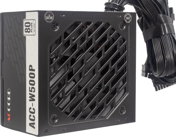 Блок питания Accord ATX 500W ACC-W500P 80+ white (20+4pin) 120mm fan 6xSATA RTL Блок питания Accord ATX 500W ACC-W500P 80+ white (20+4pin) 120mm fan 6xSATA RTL