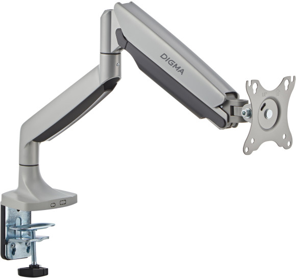 Кронштейн для мониторов ЖК Digma D-MM301 серый 17"-45" макс.15кг крепление к столешнице поворот и наклон Кронштейн для мониторов ЖК Digma D-MM301 серый 17"-45" макс.15кг крепление к столешнице поворот и наклон