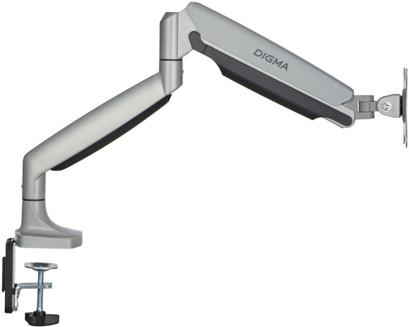 Кронштейн для мониторов ЖК Digma D-MM301 серый 17"-45" макс.15кг крепление к столешнице поворот и наклон Кронштейн для мониторов ЖК Digma D-MM301 серый 17"-45" макс.15кг крепление к столешнице поворот и наклон