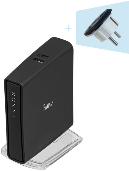 Роутер беспроводной MikroTik hAP ac2 (RBD52G-5HACD2HND-TC) AC1200 10/100/1000BASE-TX/4G ready черный