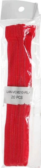 Хомут-липучка Lanmaster LAN-VCM210-RD 210x16мм (упак:20шт) нейлон/полиэтилен внутри помещений красный Хомут-липучка Lanmaster LAN-VCM210-RD 210x16мм (упак:20шт) нейлон/полиэтилен внутри помещений красный