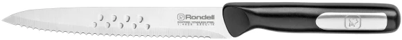 Нож кухонный Rondell Bayoneta RD-1573 стальной универсальный для овощей лезв.90мм прямая заточка черный блистер