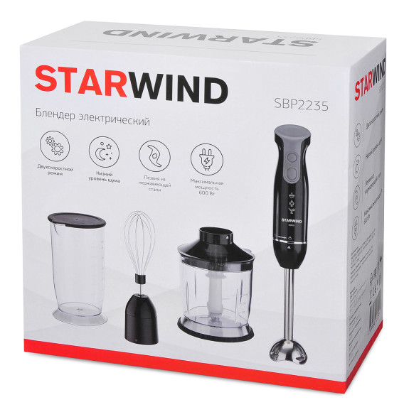 Блендер погружной Starwind SBP2235 600Вт черный