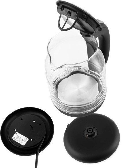 Чайник электрический Kitfort КТ-654-5 1.7л. 2200Вт черный/серый корпус: стекло/пластик