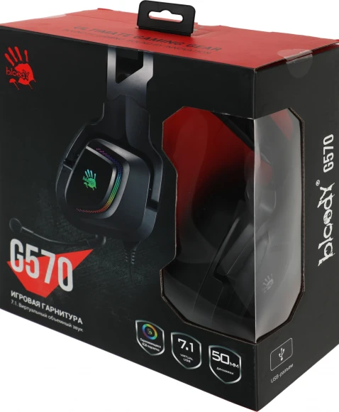 Наушники с микрофоном A4Tech Bloody G570 черный/серый 2м мониторные USB оголовье (G570 (BLACK+GREY) USB) Наушники с микрофоном A4Tech Bloody G570 черный/серый 2м мониторные USB оголовье (G570 (BLACK+GREY) USB)