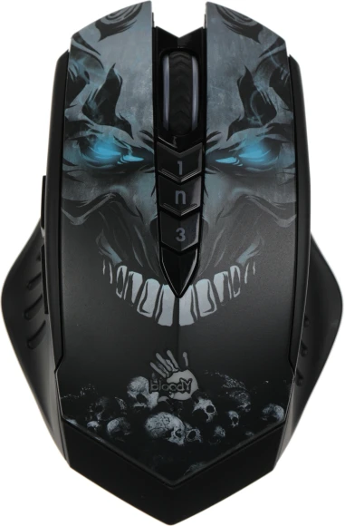 Мышь A4Tech Bloody R80 Plus Skull черный/рисунок оптическая 5000dpi беспров. USB 7but (R80 PLUS (SKULL)) Мышь A4Tech Bloody R80 Plus Skull черный/рисунок оптическая 5000dpi беспров. USB 7but (R80 PLUS (SKULL))
