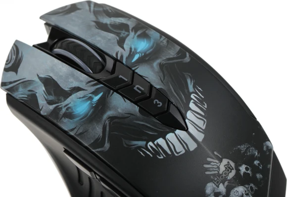 Мышь A4Tech Bloody R80 Plus Skull черный/рисунок оптическая 5000dpi беспров. USB 7but (R80 PLUS (SKULL)) Мышь A4Tech Bloody R80 Plus Skull черный/рисунок оптическая 5000dpi беспров. USB 7but (R80 PLUS (SKULL))