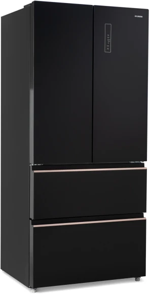 Холодильник Hyundai CM55043F 3-хкамерн. черный стекло инвертер