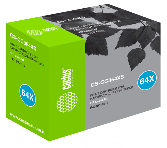 Картридж лазерный Cactus CS-CC364XS CC364X черный (24000стр.) для HP LJ P4015/P4515 Картридж лазерный Cactus CS-CC364XS CC364X черный (24000стр.) для HP LJ P4015/P4515